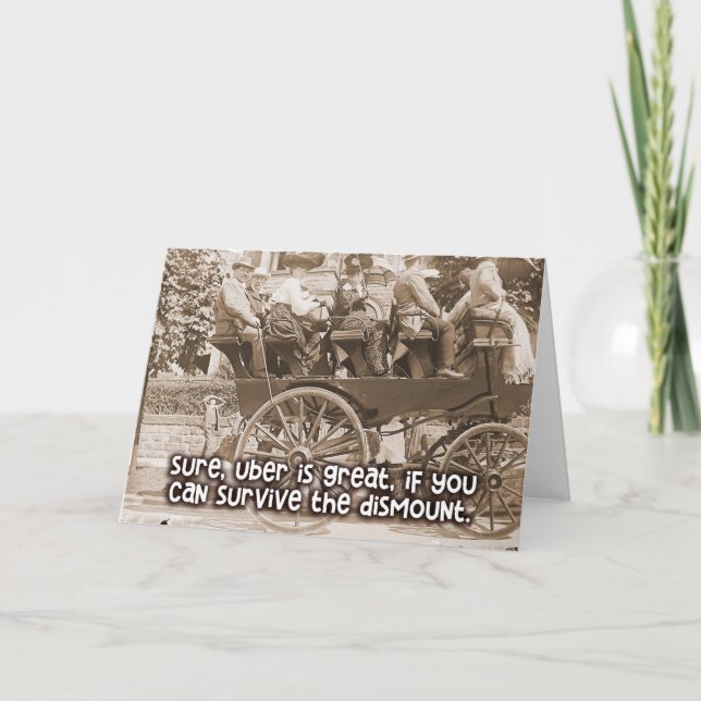 Funny Vintage Card - Can You Survive the Dismount? (Front)