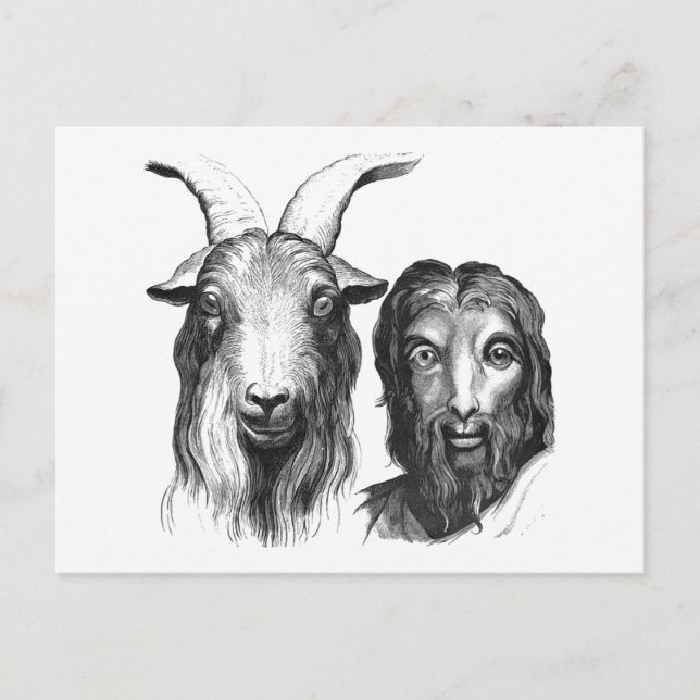 Funny Vintage Cartoon Man Goat Likeness Friendship Postcard (Front)