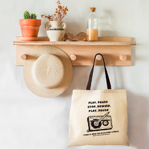 Funny Vintage Cassette-Pencil Gift Tote Bag