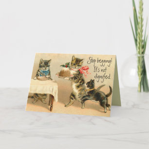 Funny Vintage Chat carte de Noël