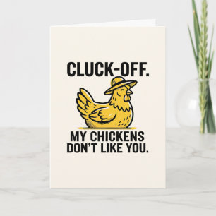 Funny Vintage Cluk Off Chicken Lover Minimalist Card