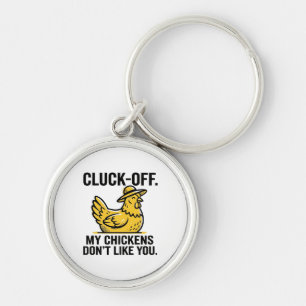 Funny Vintage Cluk Off Chicken Lover Minimalist Keychain