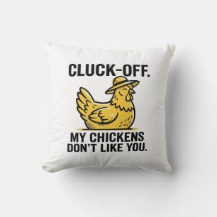Funny Vintage Cluk Off Chicken Lover Minimalist Throw Pillow