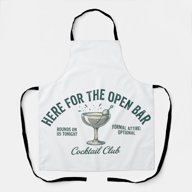 Funny Vintage Cocktail Party Design Apron (Front)