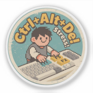 Funny Vintage Ctrl+Alt+Del Stress Retro Design