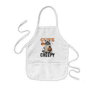 Funny Vintage Cute But Creepy Raccoon Halloween Kids Apron