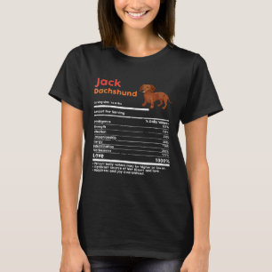 Funny Vintage Dachshund Facts Nutrition Dog Lover  T-Shirt