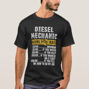 Funny Vintage Diesel Mechanic Apparel Fun Hourly R T-Shirt
