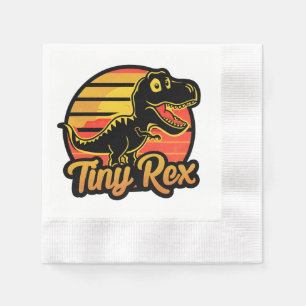Funny Vintage Dinosaur Trex at Sunset Tiny Rex Napkin
