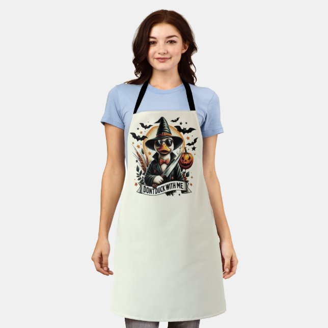 Funny Vintage Don't Duck with Me Halloween Apron (Worn)
