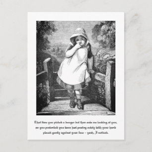 Funny Vintage Farm Girl Booger Story Black White Postcard