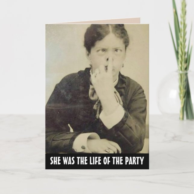 FUNNY VINTAGE FEMME CARTE D'ANNIVERSAIRE POUR ELLE (Devant)