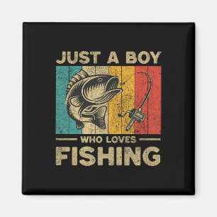 Funny Vintage Fishing Jokes Boys Fisherman B Fish Magnet