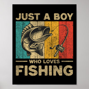 Funny Vintage Fishing Jokes Boys Fisherman B Fish  Poster