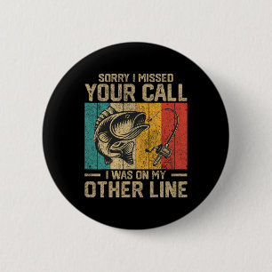 Funny Vintage Fishing Jokes Womens Mens Fisherman 2 Inch Round Button