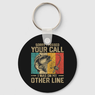 Funny Vintage Fishing Jokes Womens Mens Fisherman  Keychain