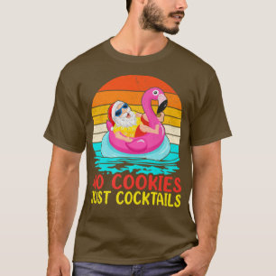 Funny Vintage Flamingo Float Santa Summer Christma T-Shirt