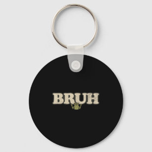 Funny Vintage Frog Attitude Meme - Bruh Frog  Keychain
