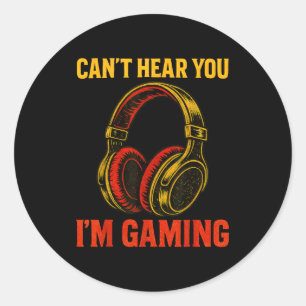 Funny Vintage Gamer Art Men Women Teen Boys Video  Classic Round Sticker