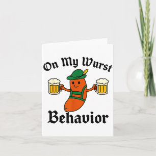 Funny Vintage German Octoberfest Wurst  Card