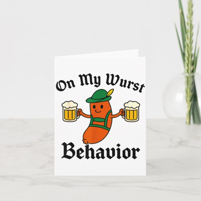 Funny Vintage German Octoberfest Wurst  Card (Front)