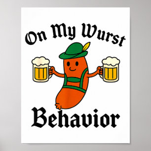 Funny Vintage German Octoberfest Wurst Poster