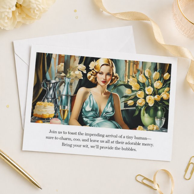 Funny Vintage Glam Art Deco  Invitation (Creator Uploaded)