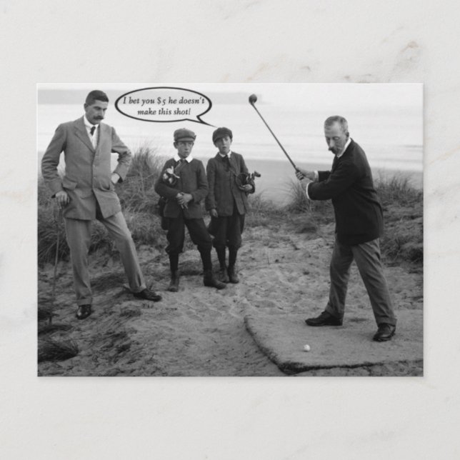 Funny Vintage Golf Postcard (Front)