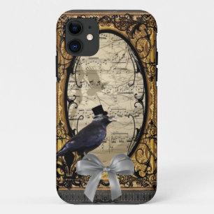 Funny vintage Gothic wedding crow iPhone 11 Case