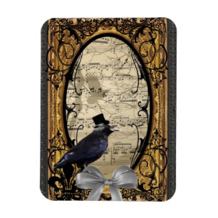 Funny vintage Gothic wedding crow Magnet