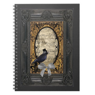 Funny vintage Gothic wedding crow Notebook