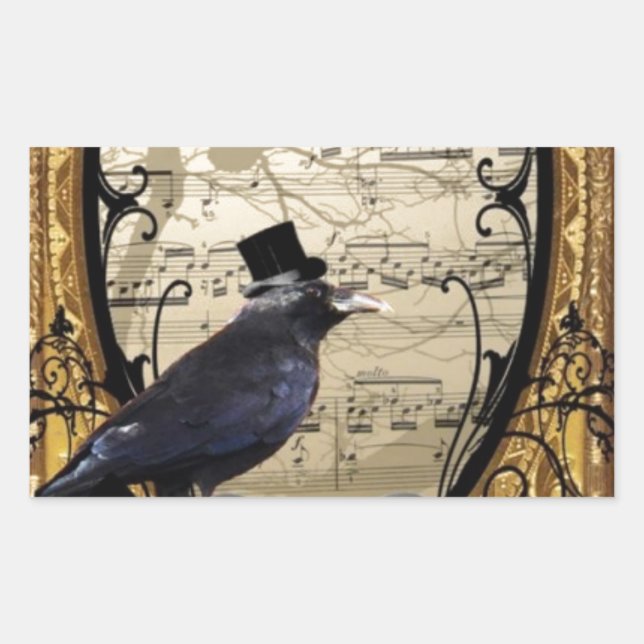 Funny vintage Gothic wedding crow Sticker (Front)
