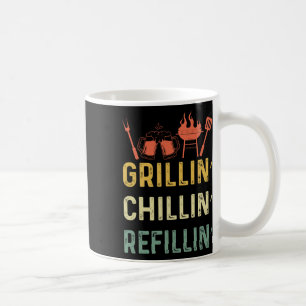 Funny Vintage Grill Dad - Grilling Chilling Refill Coffee Mug