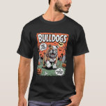 Funny Vintage Halloween Bulldog Undead Zombie Retr T-Shirt<br><div class="desc">Funny Vintage Halloween Bulldog Undead Zombie Retro Comic</div>