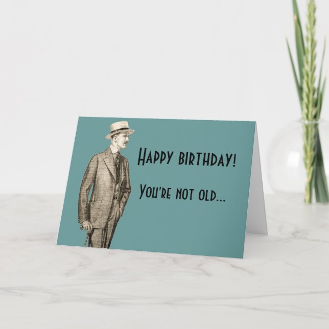 Funny Vintage Happy Birthday Card (Front)