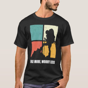 Funny Vintage Hike More Worry Less Outdoor Camping T-Shirt