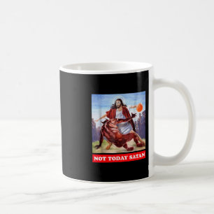 Funny Vintage Jesus Vs Satan Sketll - Not Today Sa Coffee Mug