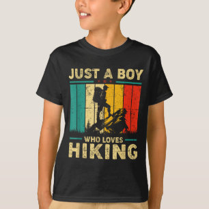 Funny Vintage Just A Boy Who Loves Hiking  T-Shirt