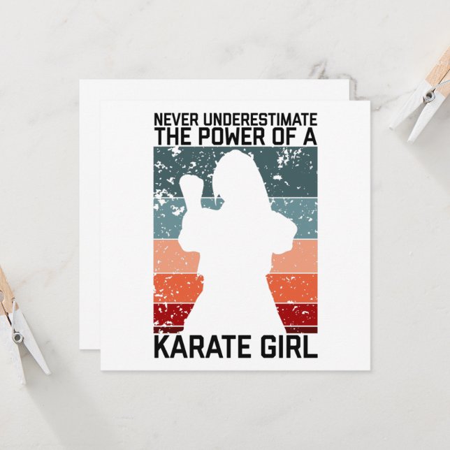 funny vintage karate girl quote sayings. invitation (Front/Back In Situ)