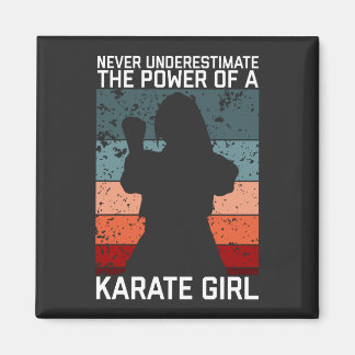 funny vintage karate girl quote sayings. magnet