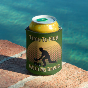 Funny Vintage Lawn Bowls Play Time, Can Cooler