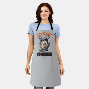Funny Vintage Let's Get Smashed Halloween Apron