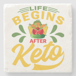 Funny Vintage Life begins after Keto Funny Quote Stone Coaster