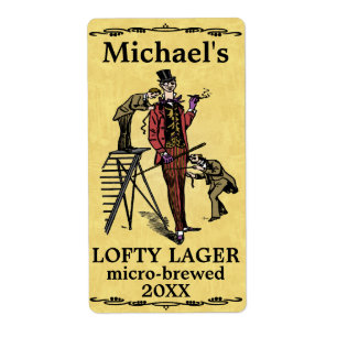 Funny Vintage Lofty Lager Beer Label