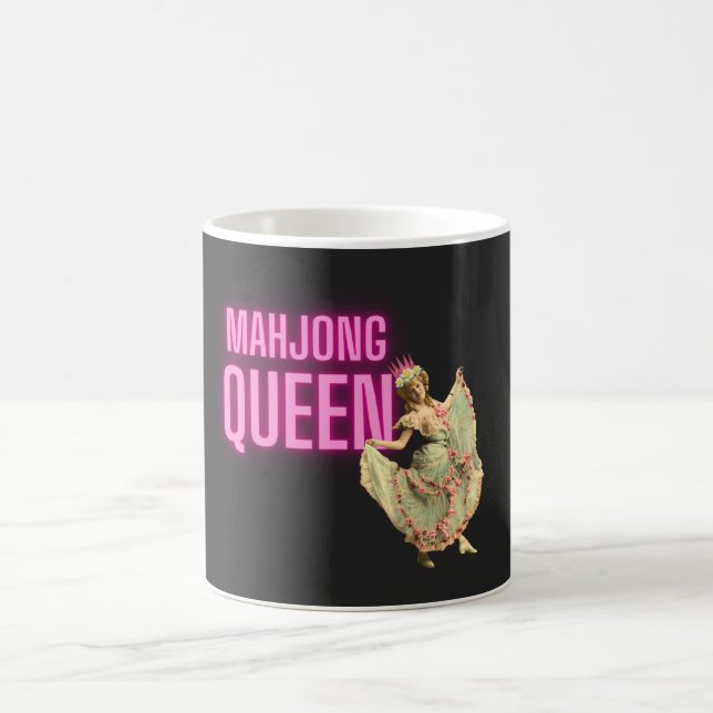 Funny Vintage Mahjong Queen  Magic Mug (Center)