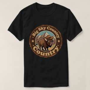 Funny Vintage Montana Bison Cowboy Hat T-Shirt