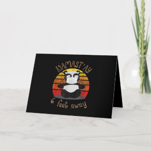 Funny Vintage Namaste Panda Namast'ay 6 Feet Away Card