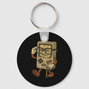 Funny Vintage Old Gamer Retro Video Game Old Gamer Keychain