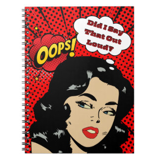 Funny Vintage Pop Art Inspired Design  Notebook
