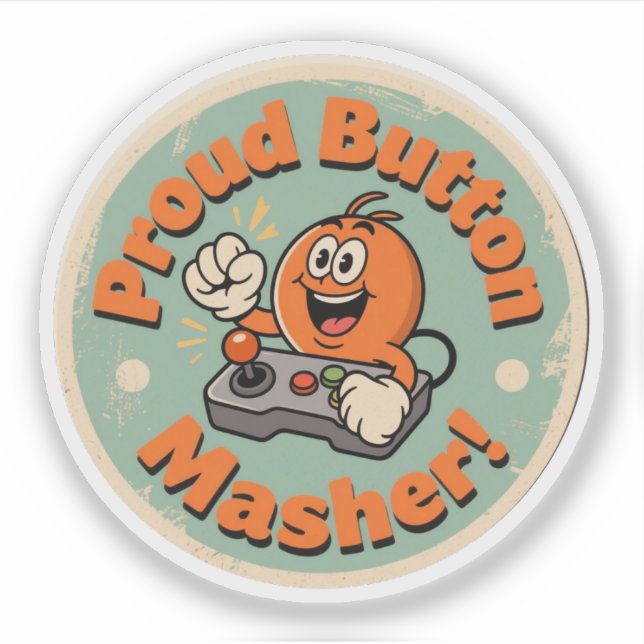 Funny Vintage Proud Button Masher Retro Design (Front)